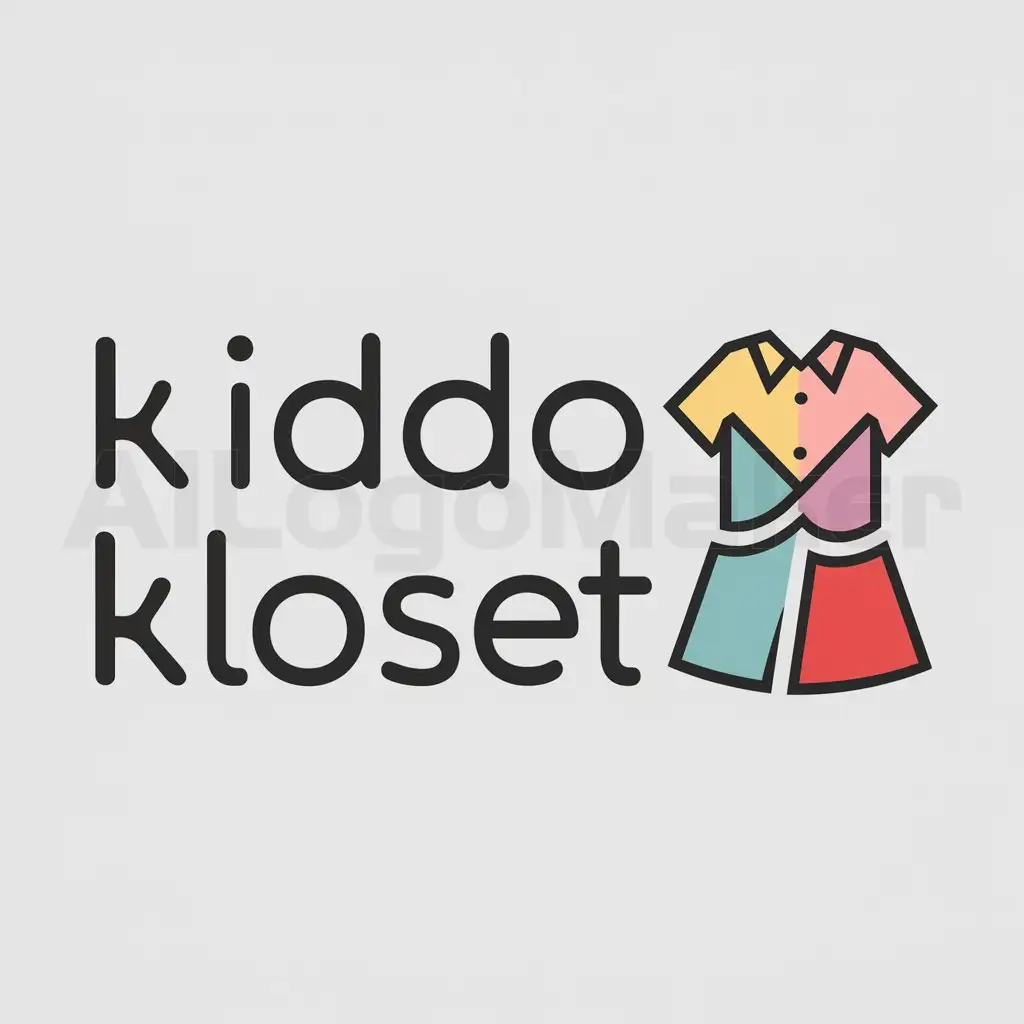 a logo design,with the text "Kiddo Kloset", main symbol:Shirt. And frock,Moderate,be used in Others industry,clear background
