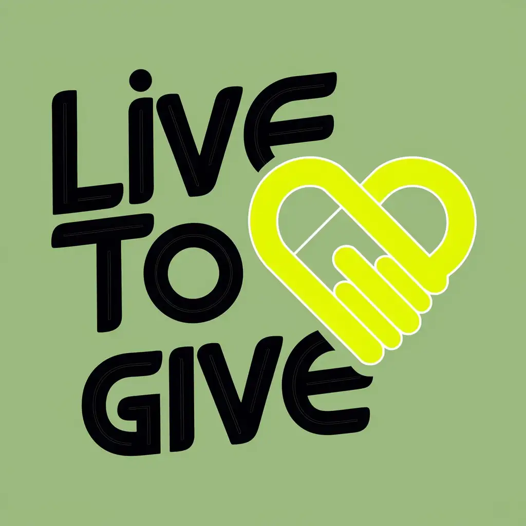 a logo design,with the text "Live to Give", main symbol:These words need to be on the front of each t-shirt...nLive to Givendesign to a maximum of 2-3 colorsnColors should be spot colors and not made out of process colors.nnSpot colors should have a specified PMS color (Pantone® Matching System) associated with them so we know what colors to print.,Moderate,clear background
