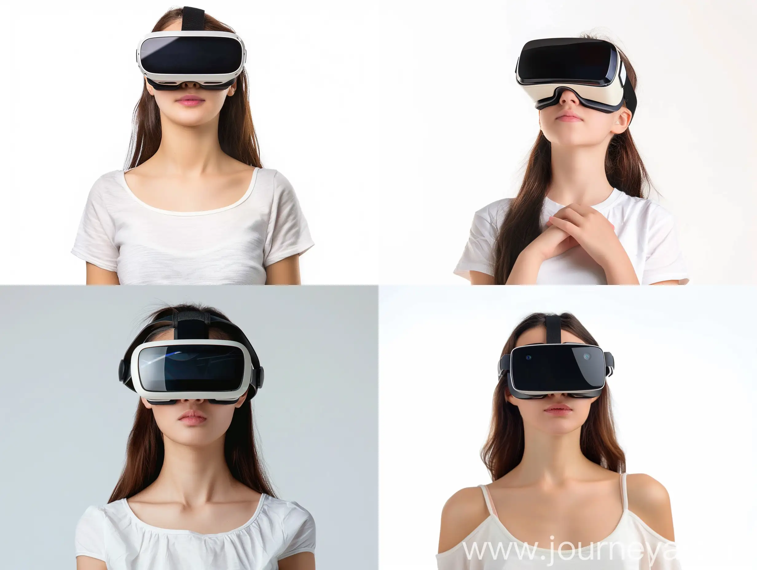 Young-Girl-Wearing-Virtual-Reality-Glasses-on-White-Background