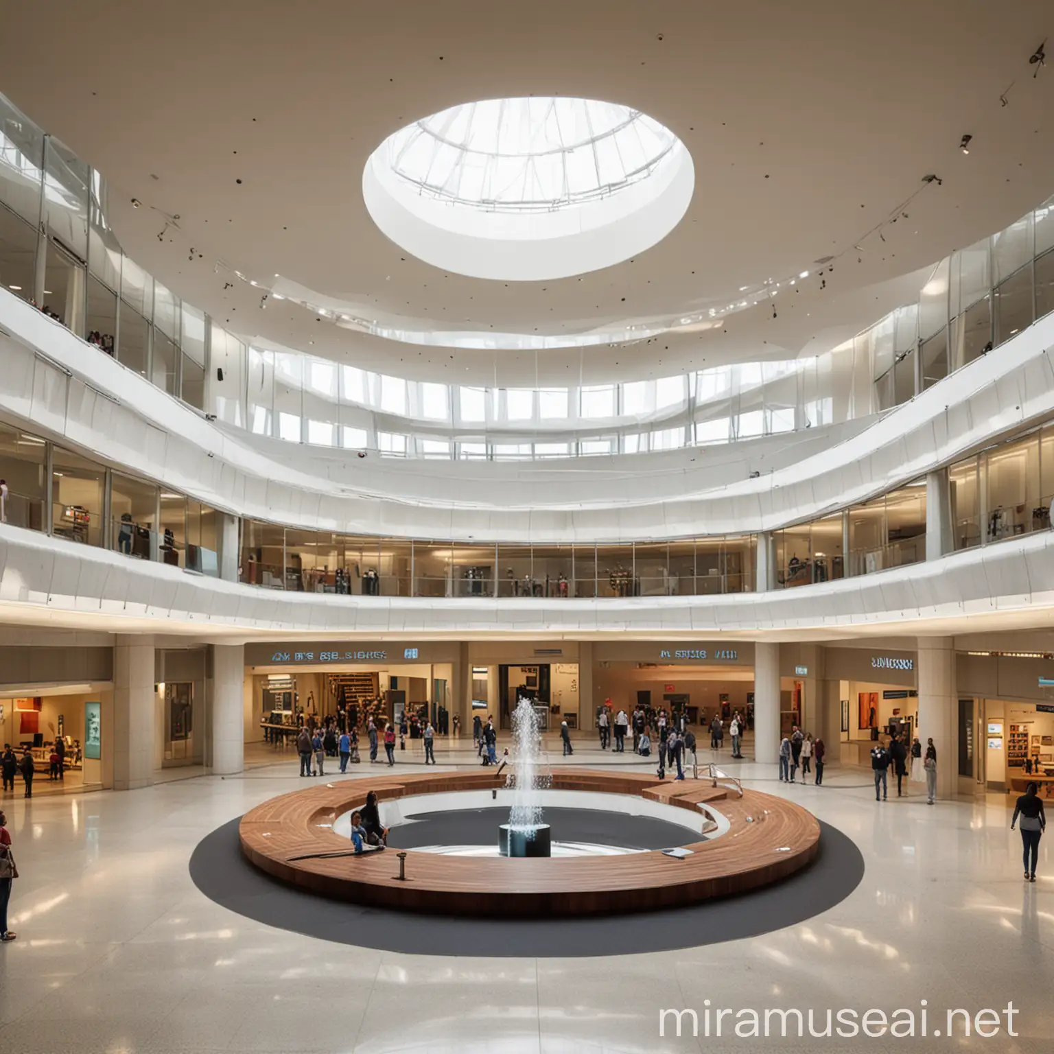Modern Art and Science Museum Lobby with Circular Atrium