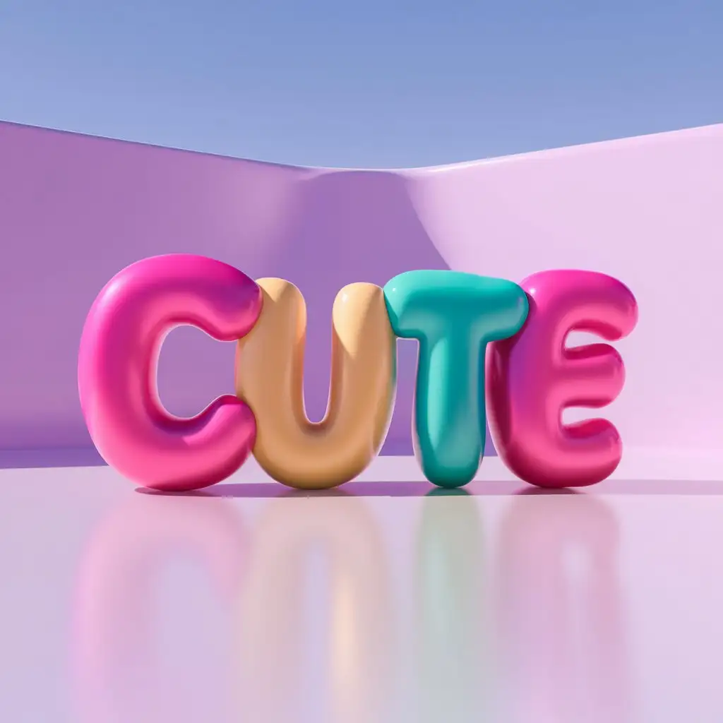  "Cute" 3D Text Scene, Clean Space, Plush Text, Bright Colors, Best Quality, 8K,HD

(There's no need for translation as the input is already in English.)