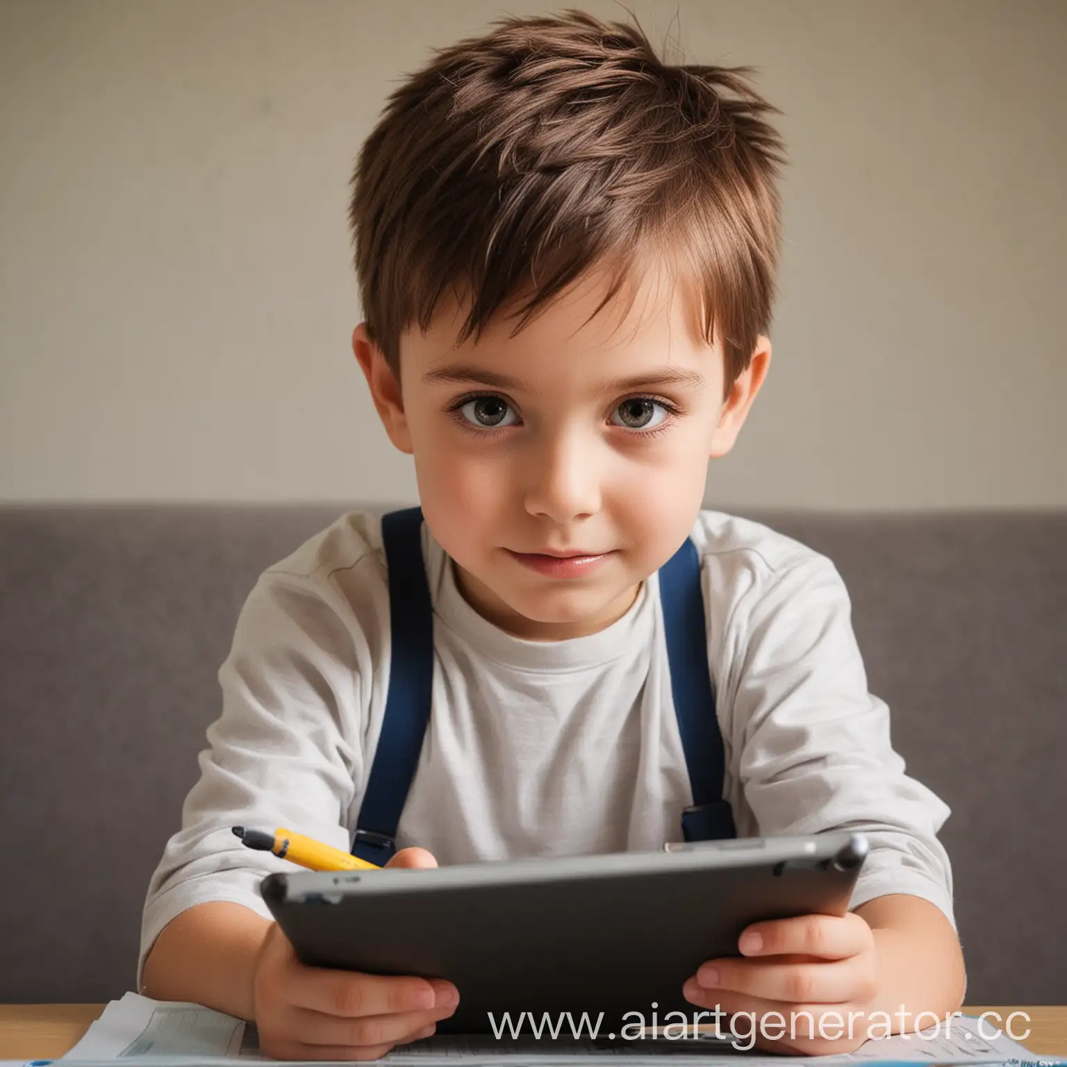 Independent-English-Study-Boy-Using-Tablet-for-Learning
