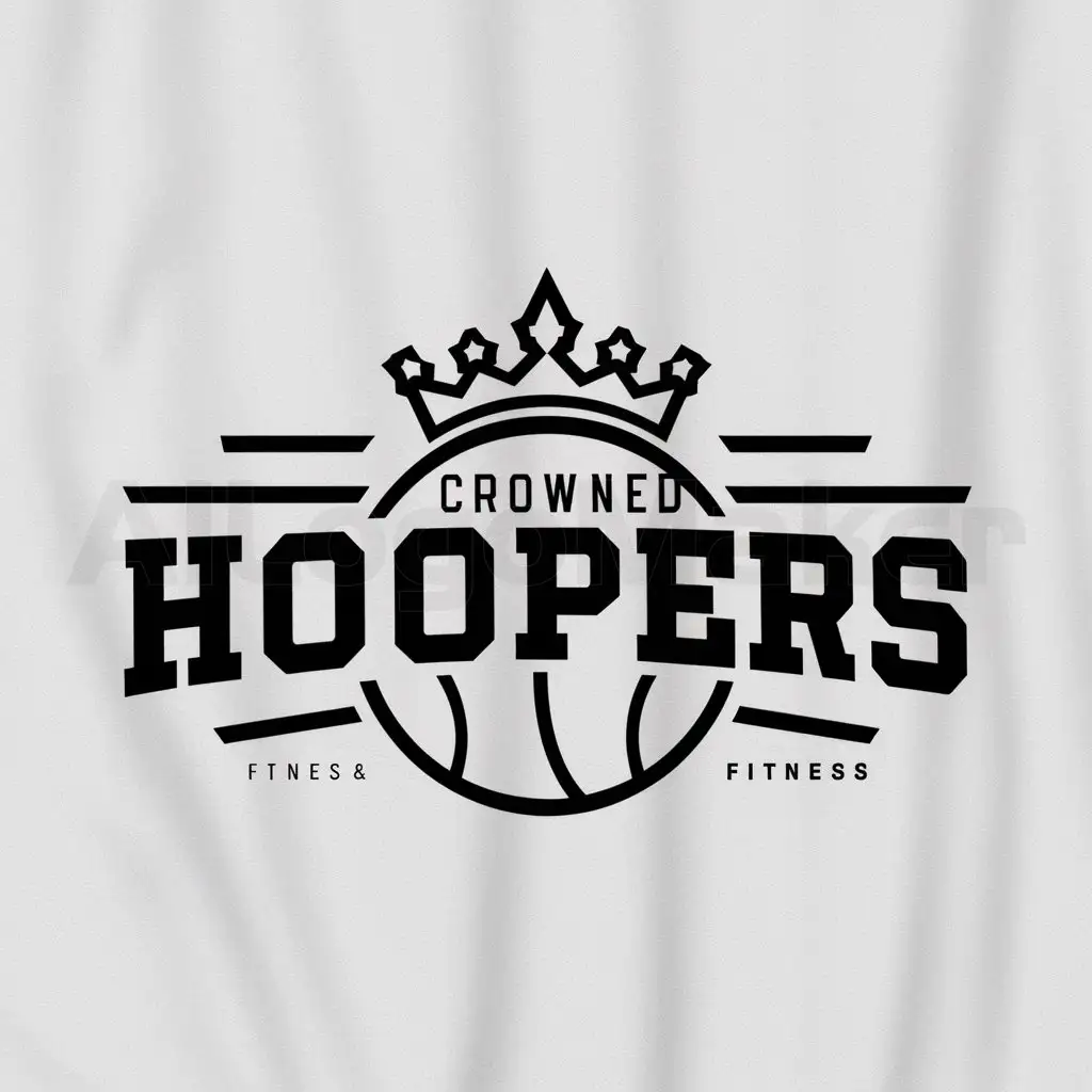 a logo design,with the text "CROWNED HOOPERS", main symbol:BAKSETBALL,Moderate,be used in Sports Fitness industry,clear background