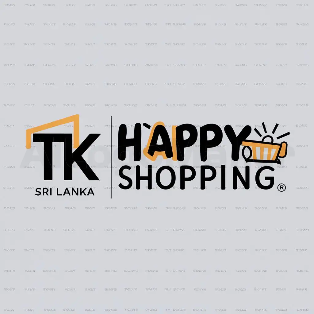 a logo design,with the text "TK SRI LANKA", main symbol:TK HAPPY SHOPPING,Moderate,clear background