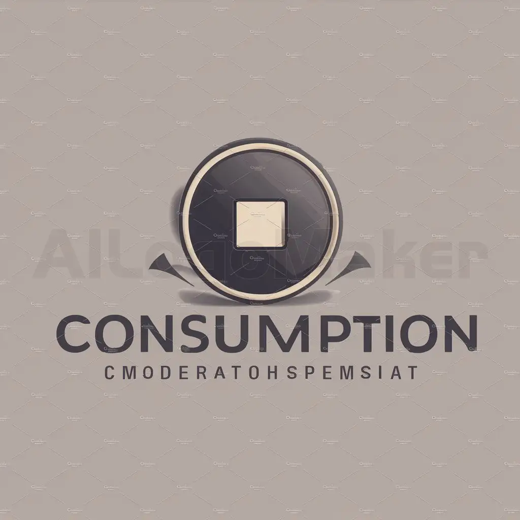 a logo design,with the text "consumption", main symbol:round shaped coin with a square hole,Moderate,clear background