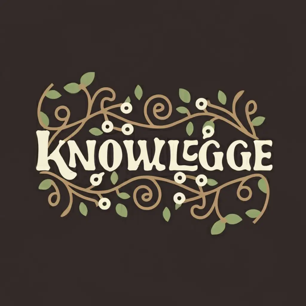 LOGO-Design-For-Knowledge-Artistic-Vines-and-Flowers-Encircling-Minimalistic-Text