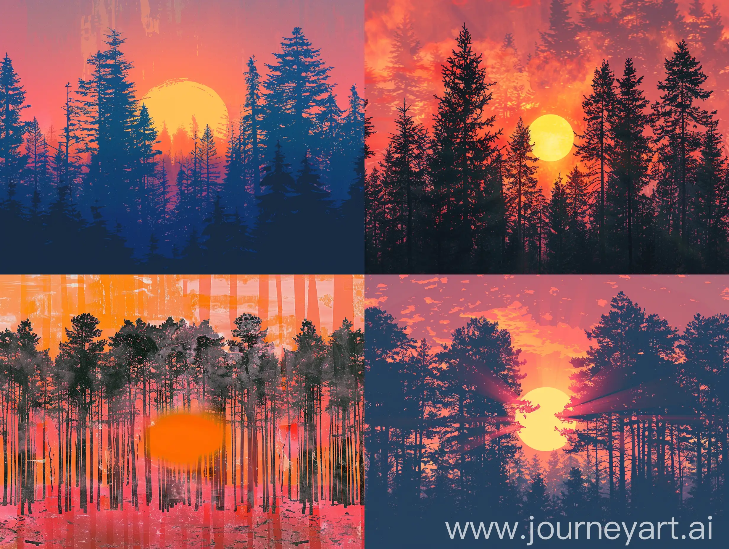 55th-Anniversary-Collage-Background-Pine-Forest-Sunset-Celebration