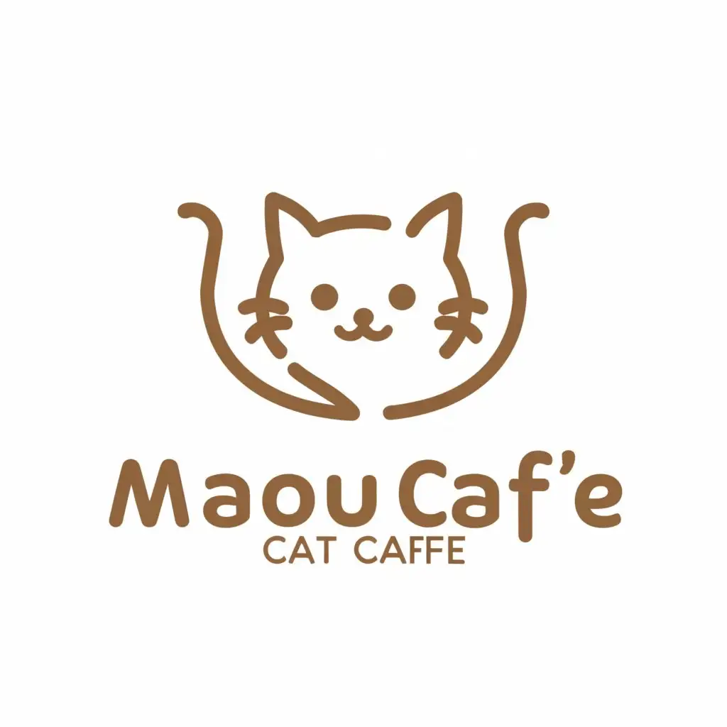 a logo design,with the text "MAOOU Cat Café", main symbol:Cat Cafe,Minimalistic,be used in Animals Pets industry,clear background