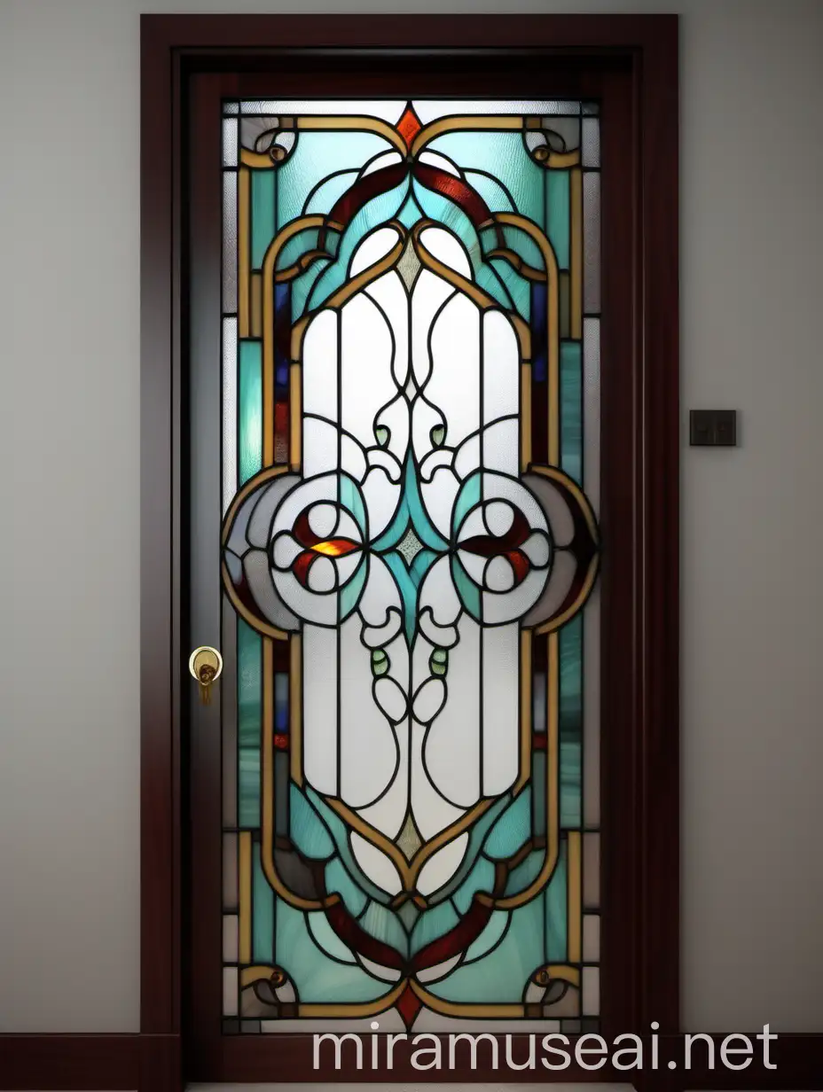 Tiffany Stained Glass Door Adorning Bedroom Elegance