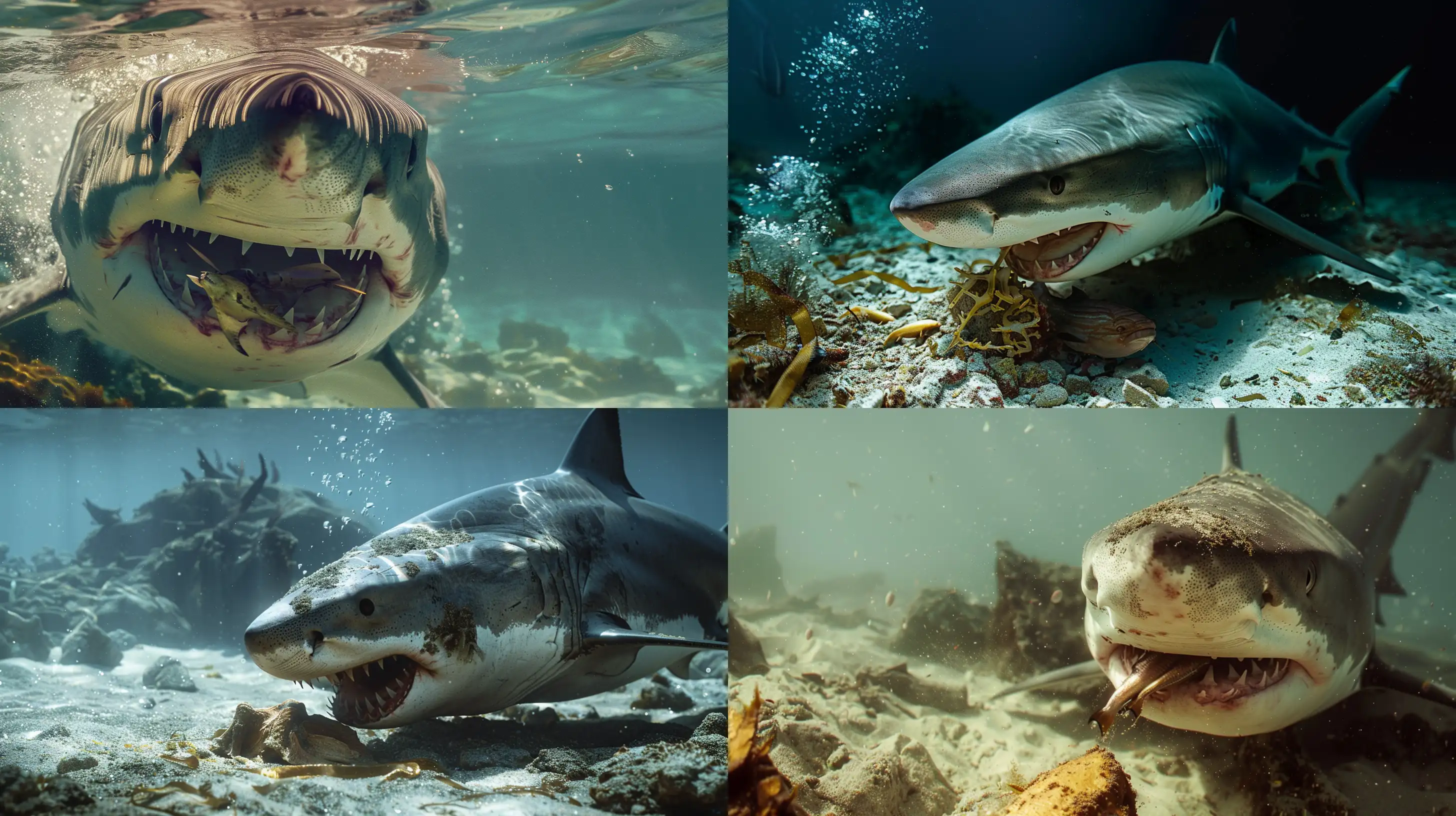 Majestic-Underwater-Encounter-Shark-Feeding-Frenzy