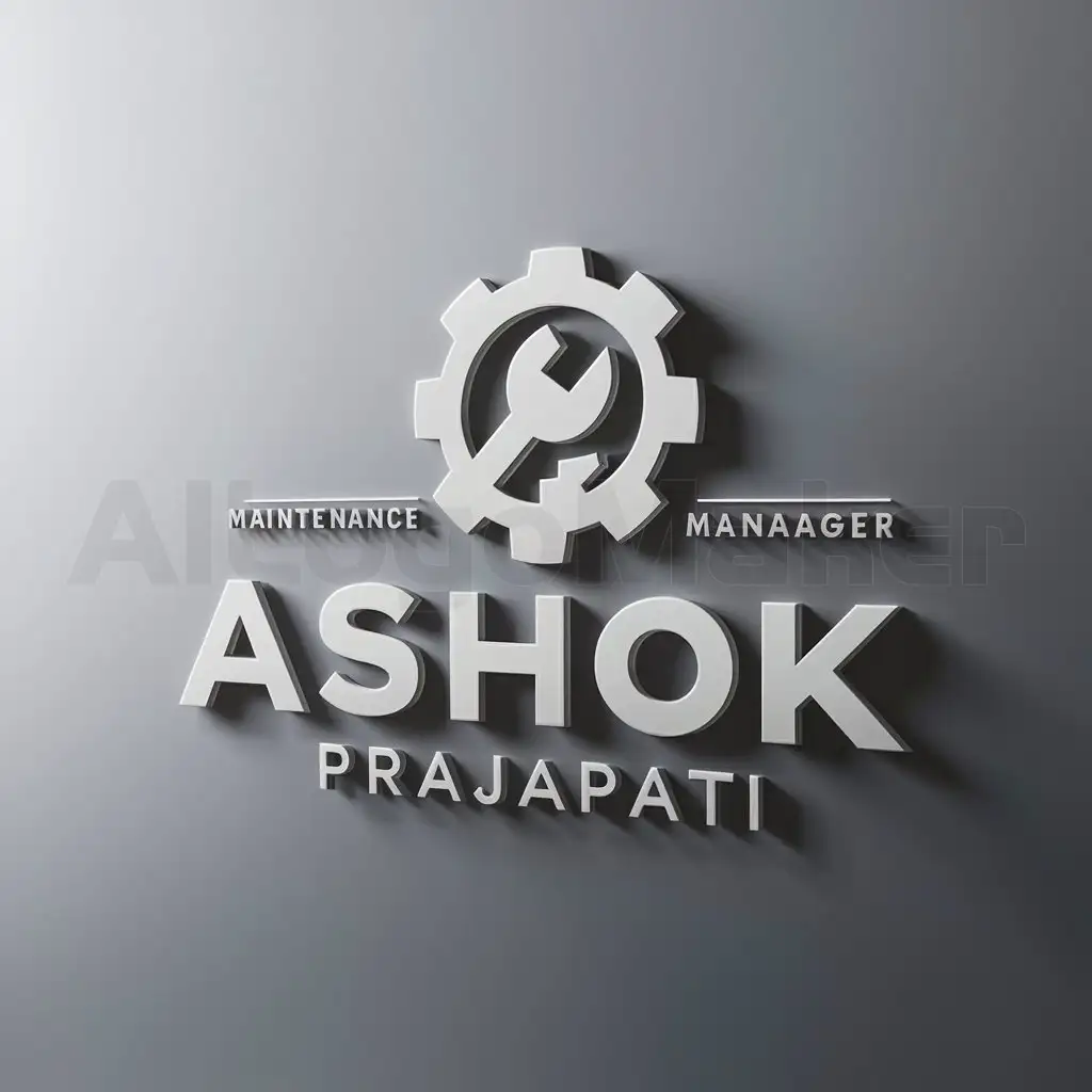 a logo design,with the text "Ashok Prajapati", main symbol:Maintaince Manger,Moderate,be used in Maintaince Head industry,clear background