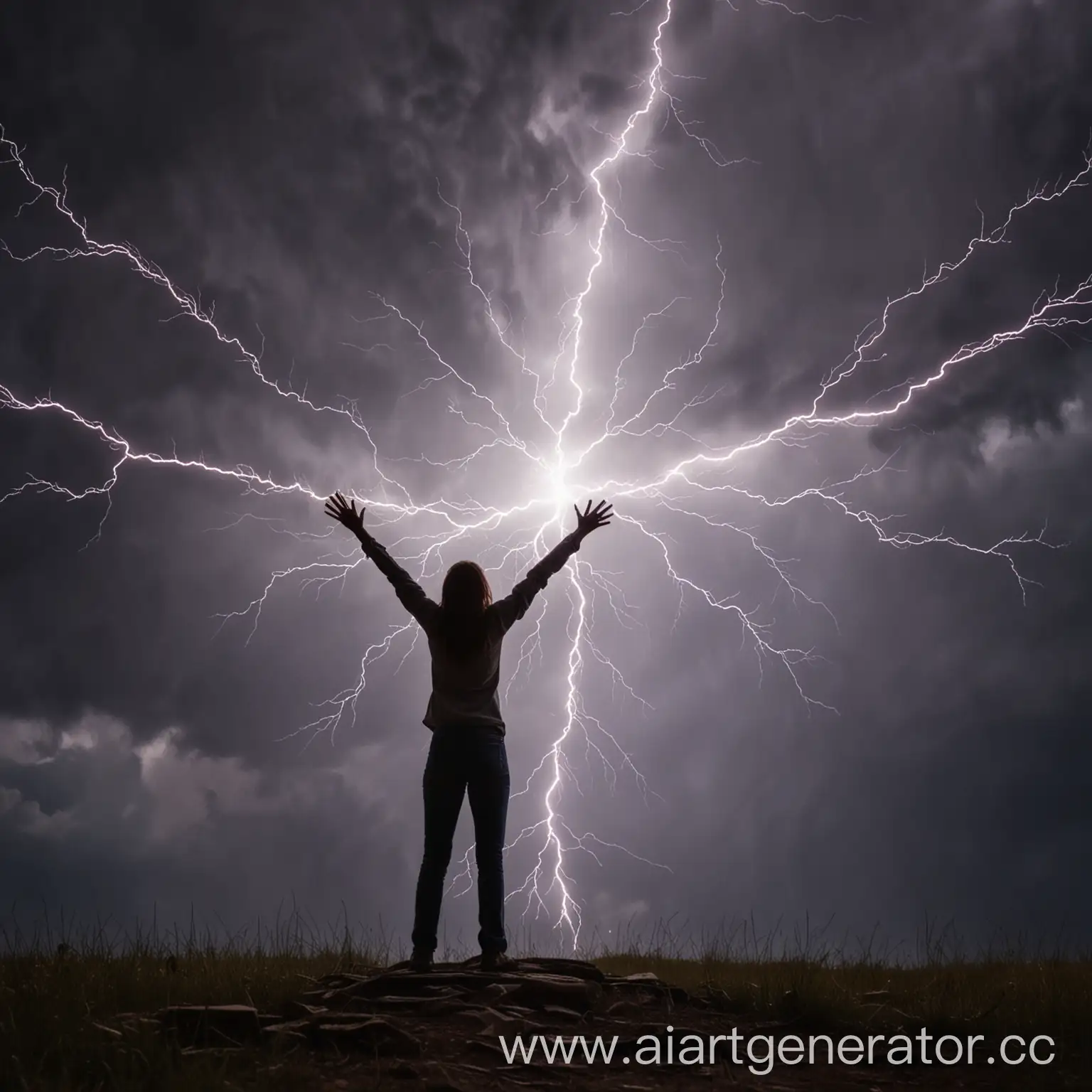 Dramatic-Lightning-Silhouette-One-Person-Embracing-the-Storm