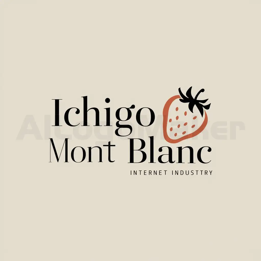 a logo design,with the text "Ichigo Mont Blanc", main symbol:strawberry,Minimalistic,be used in Internet industry,clear background