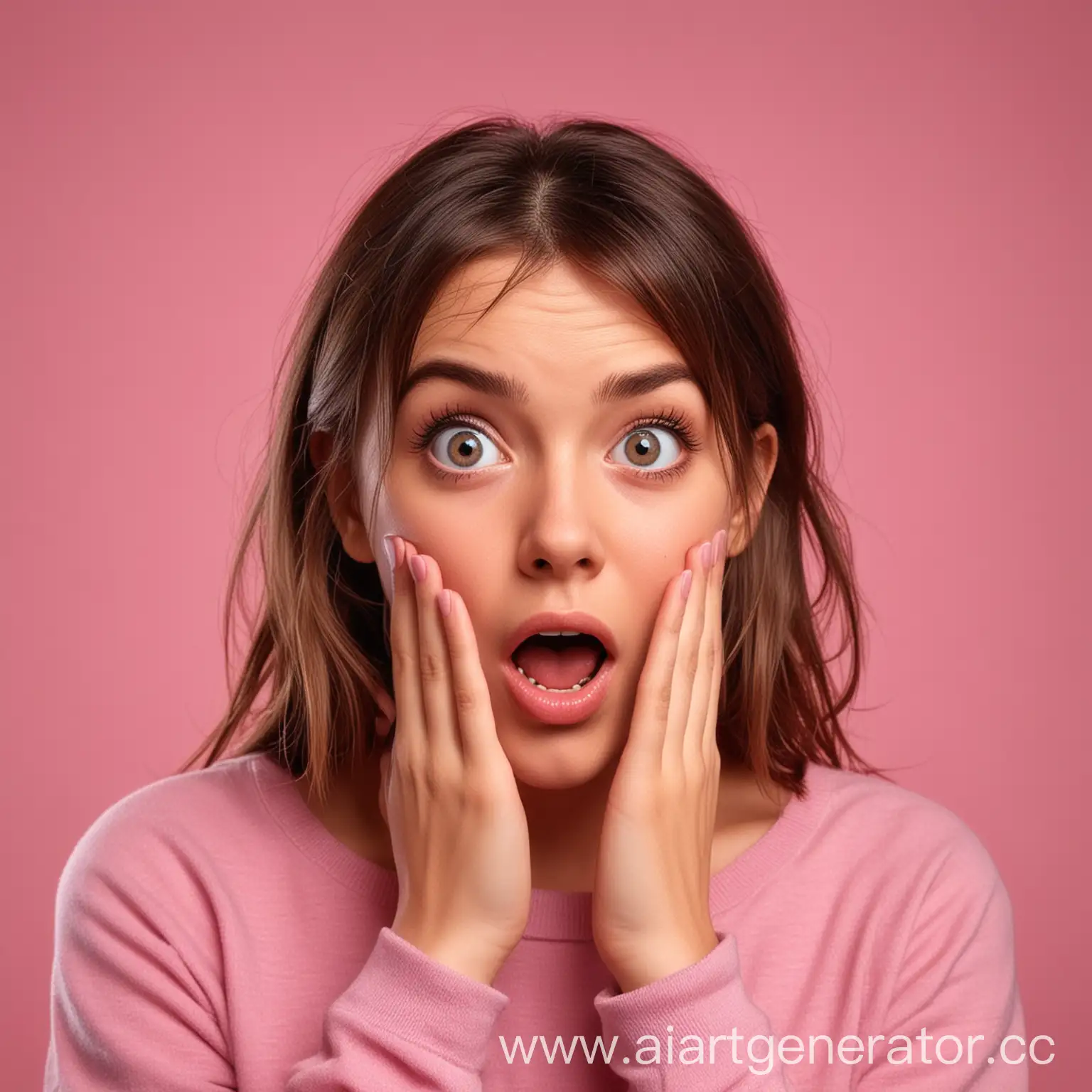 Realistic-Surprised-Girl-Portrait-on-Vibrant-Pink-Background