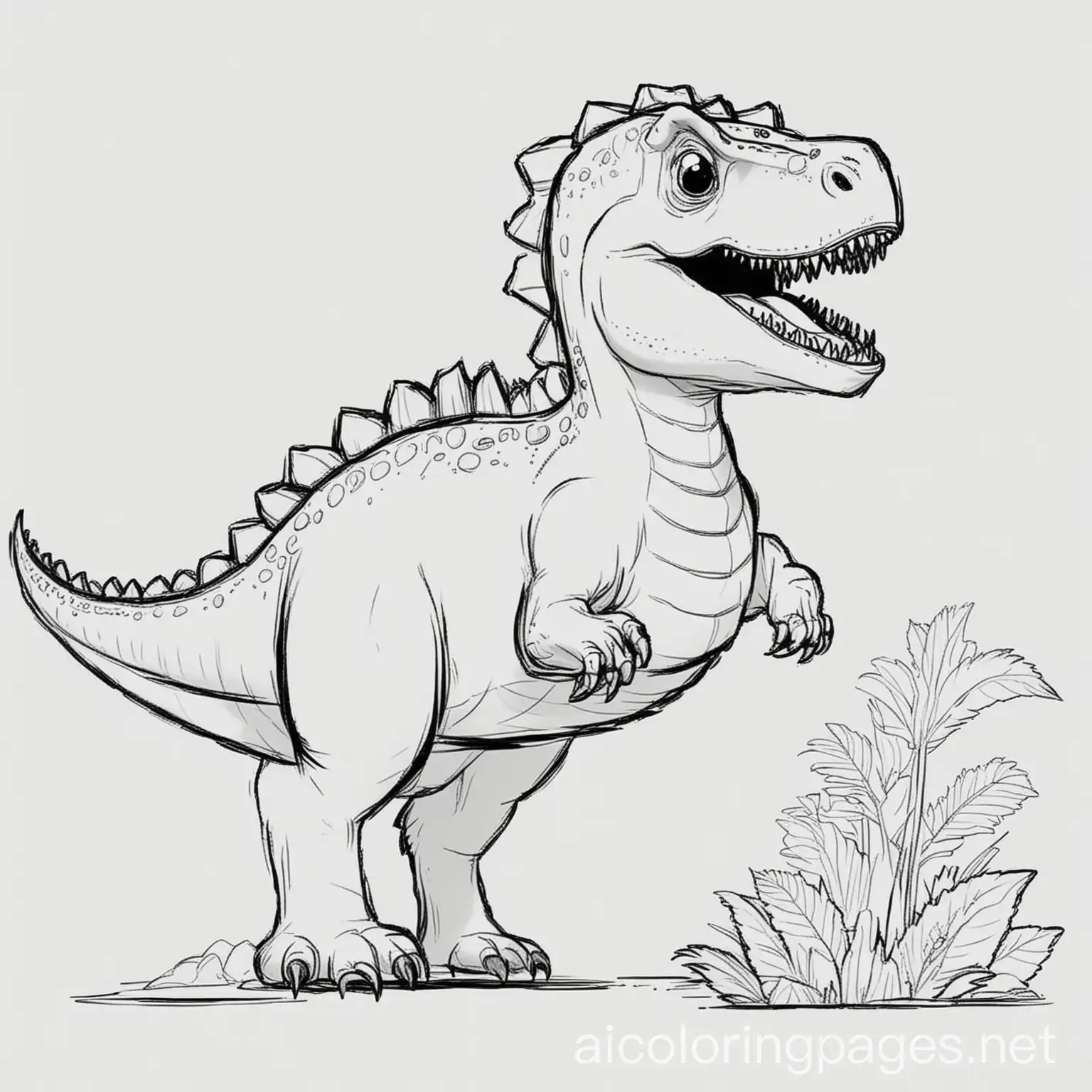 Simple-Dinosaur-Coloring-Page-for-Kids-EasytoColor-Line-Art-on-White-Background