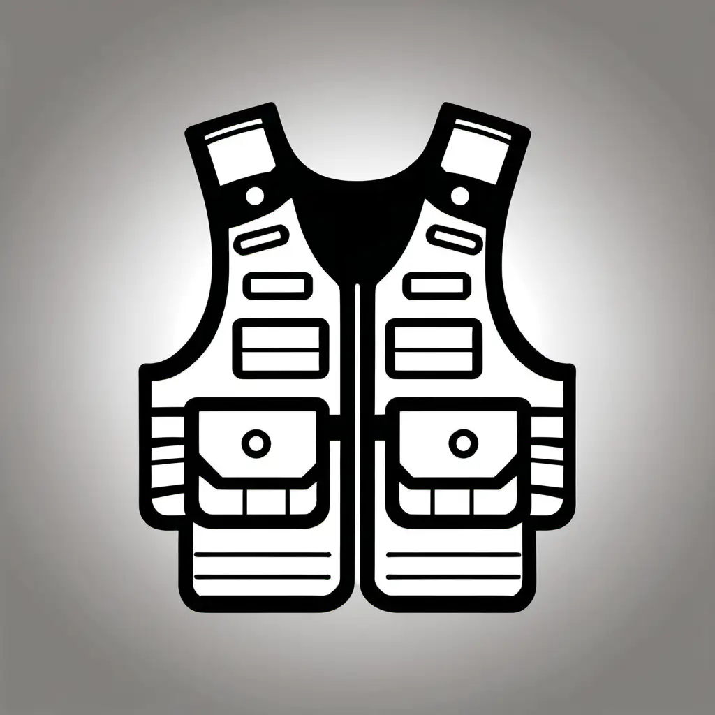Bulletproof-Vest-Icon-in-Black-and-White-on-White-Background