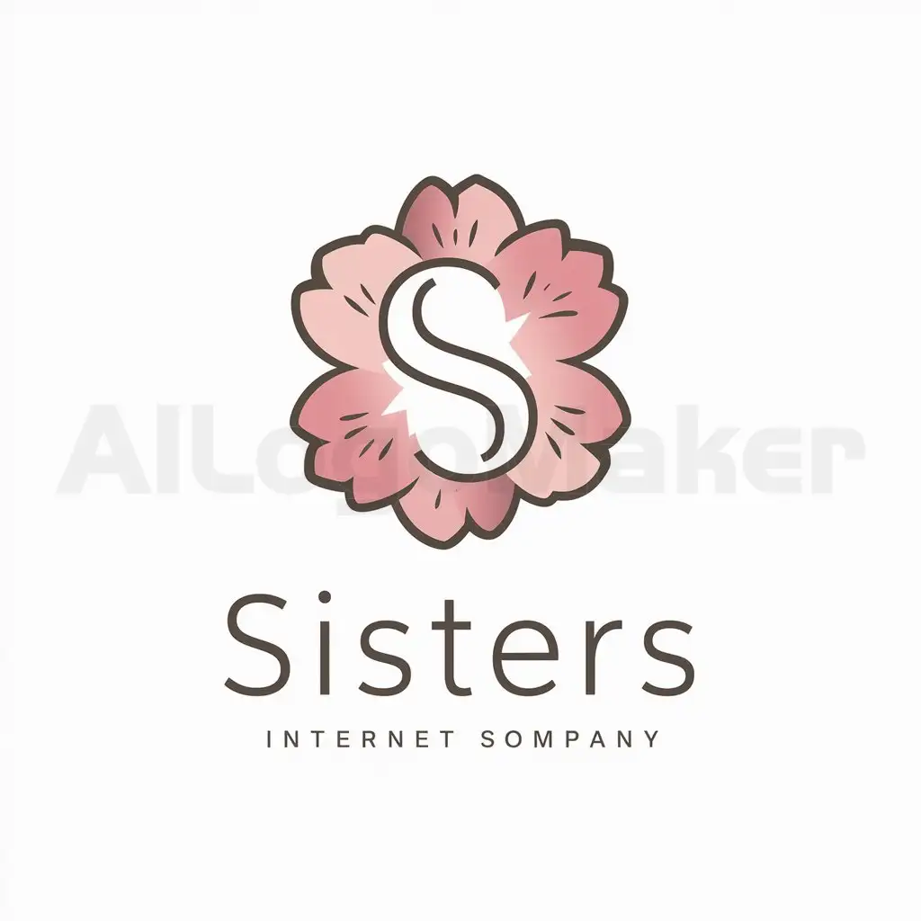 a logo design,with the text "Sisters", main symbol:Sakura,Moderate,be used in Internet industry,clear background