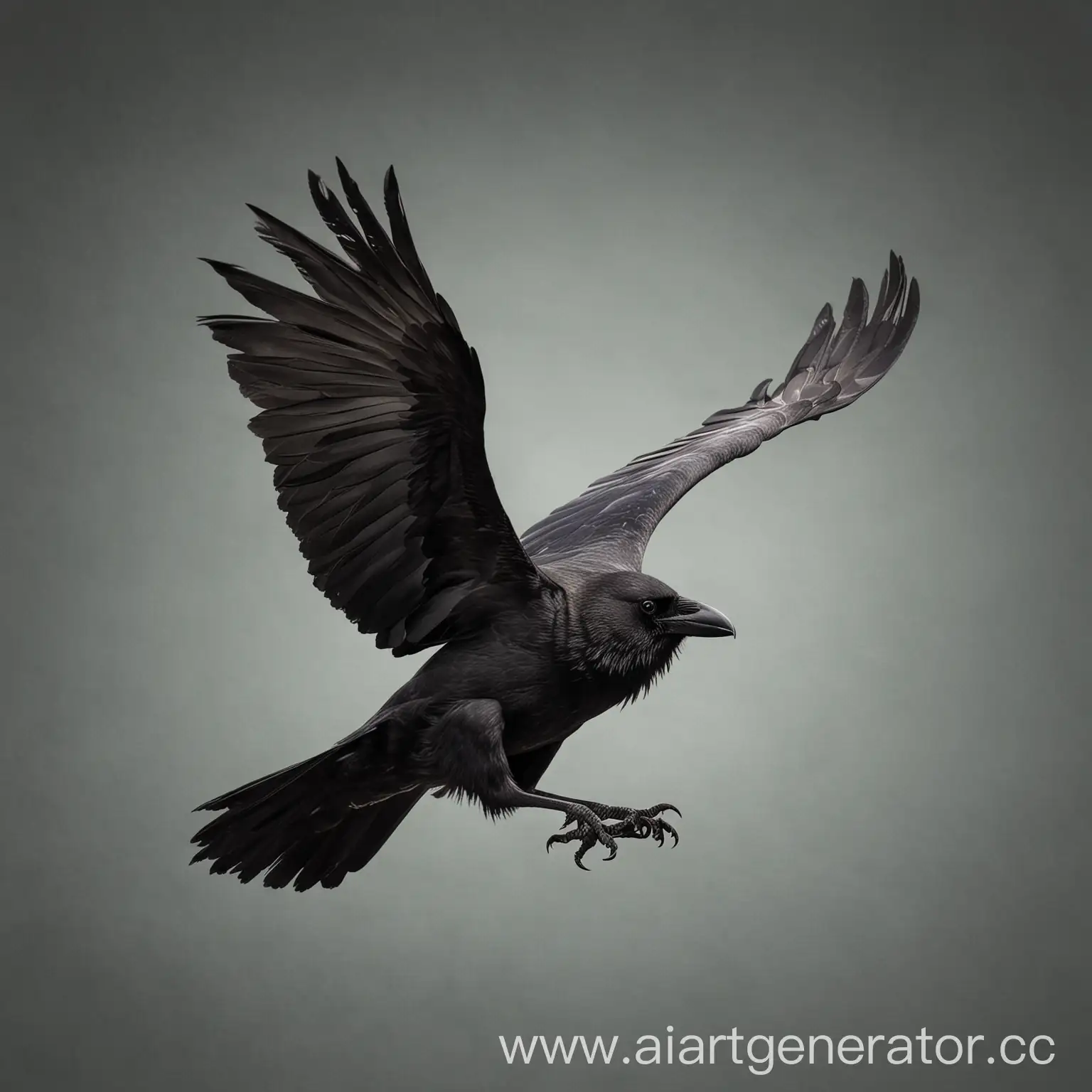 Graceful-Crow-Soaring-in-the-Sky