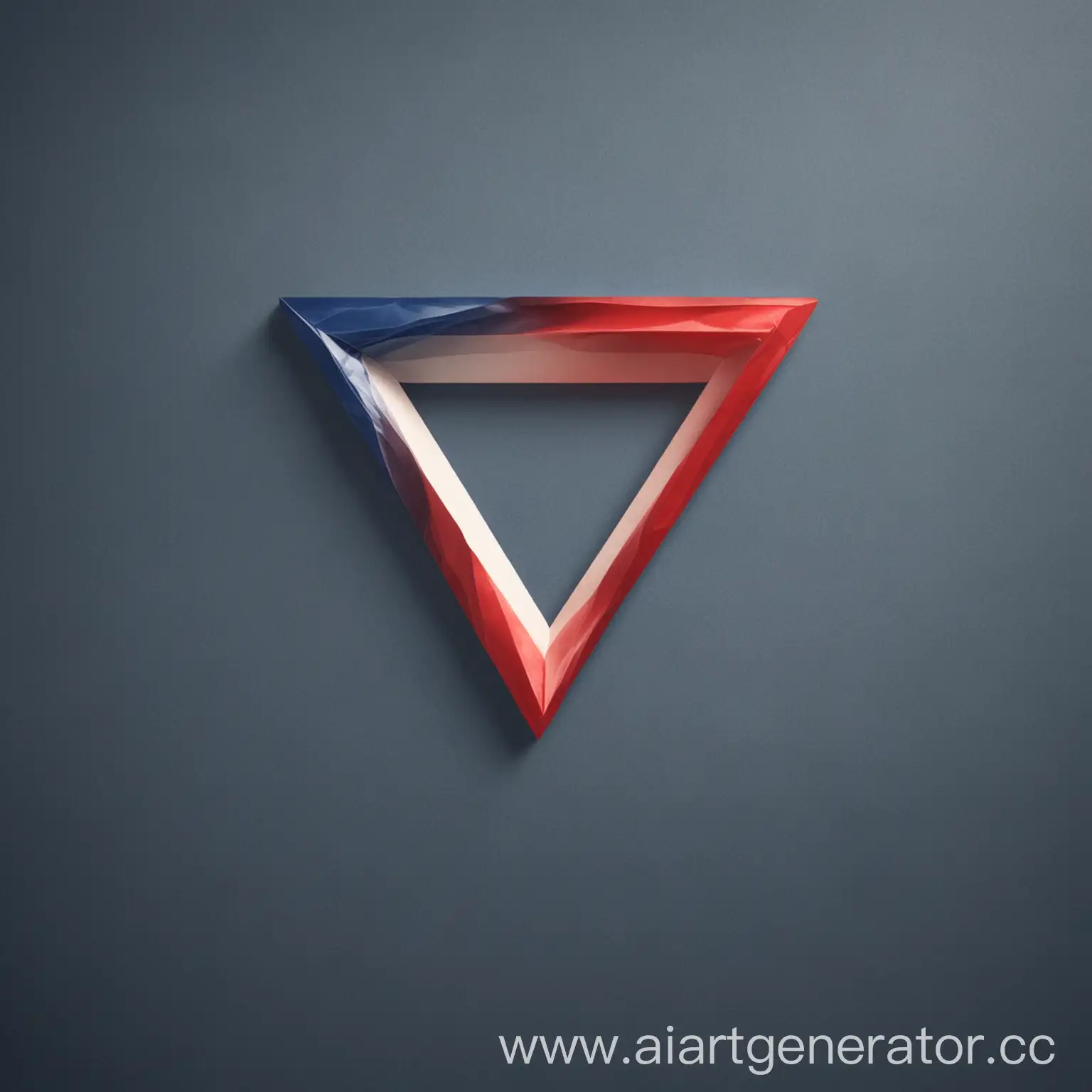 Triangle-Shape-English-Language-Study-App-Logo-Design-in-Red-White-and-Blue