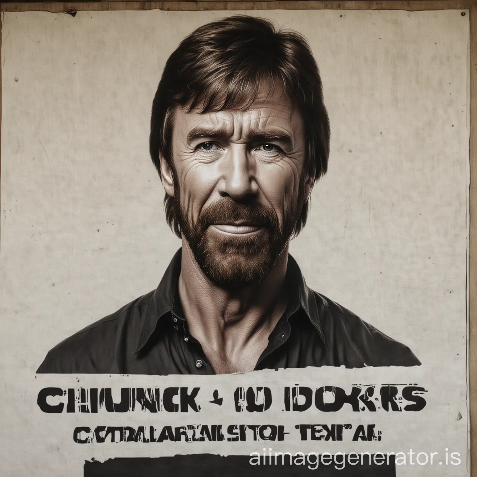 Chuck Norris, with the words "CHUCK Presale Coming Soon" on a sign