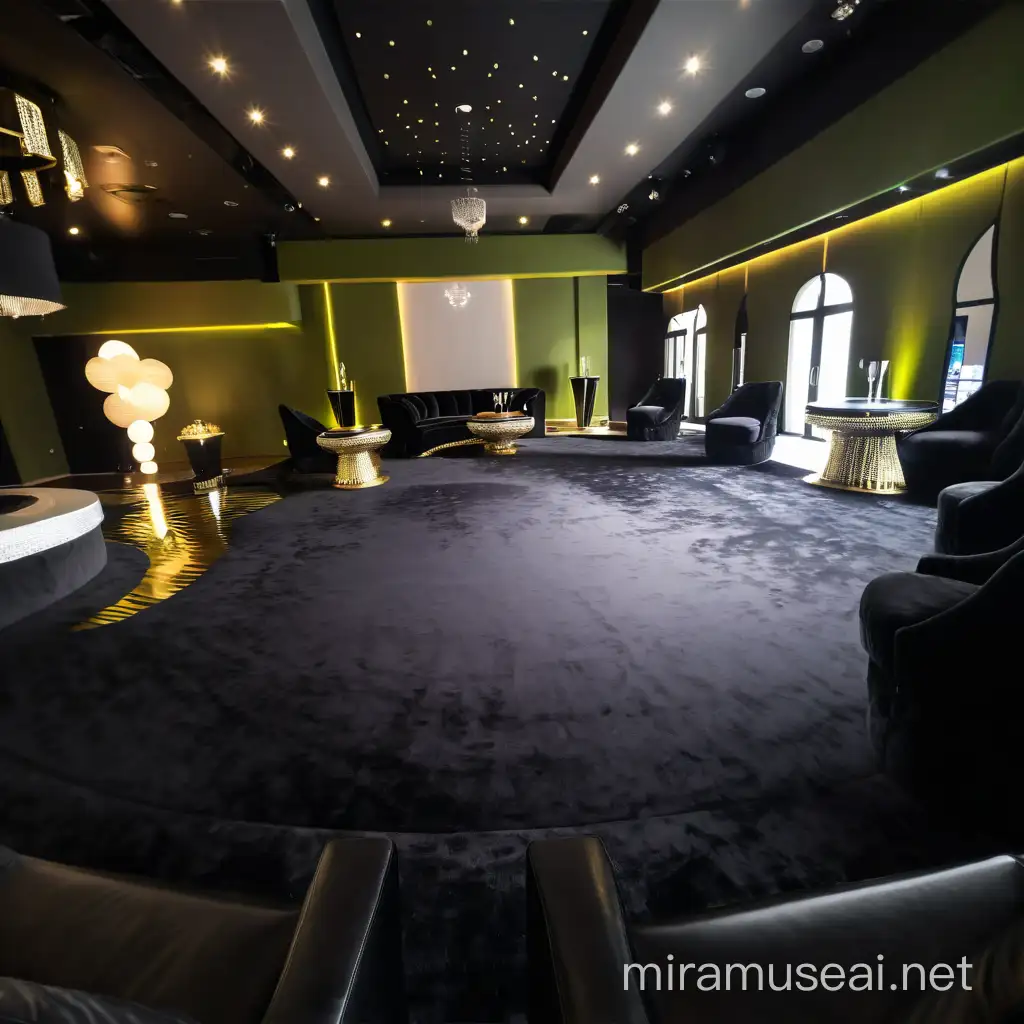 Luxurious Night Club Transformation Opulent Gold and Black Decor with Grand Rotating Table