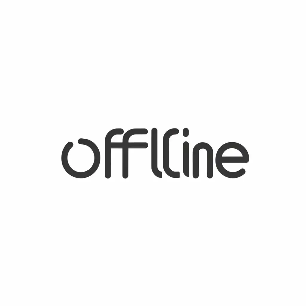 a logo design,with the text "Offline", main symbol:Offline,Minimalistic,clear background