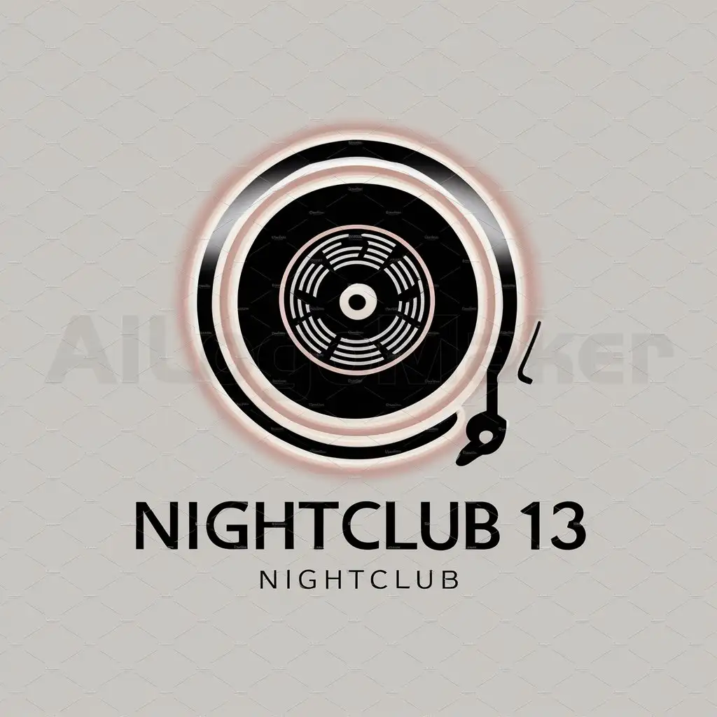 a logo design,with the text " Nightclub "13"", main symbol:Pult dzhayeya,Moderate,be used in Entertainment industry,clear background