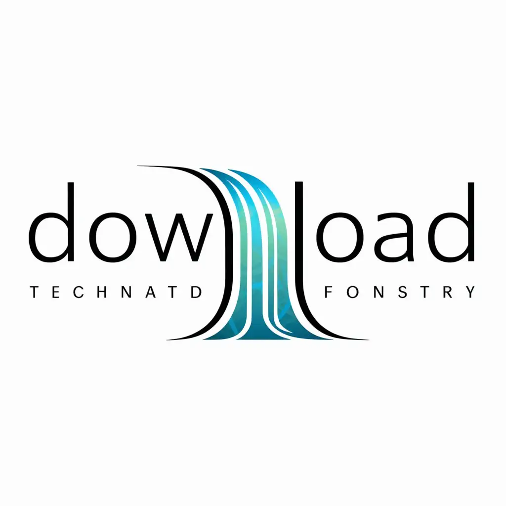 a logo design,with the text "download", main symbol:waterfall,Moderate,be used in Technology industry,clear background