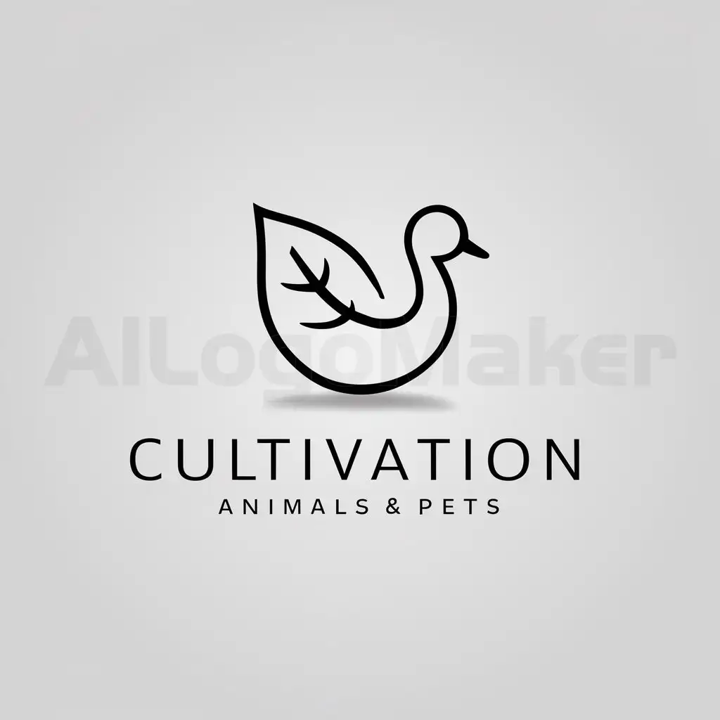LOGO-Design-For-Cultivation-Minimalistic-Leaf-and-Duck-Symbol-for-Animals-Pets-Industry