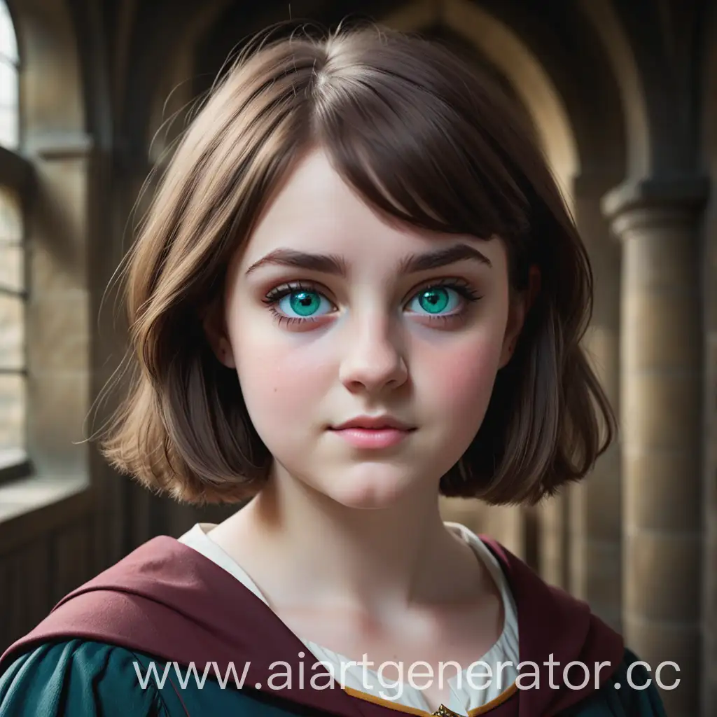 Gryffindor-Student-Portrait-BrownHaired-Beauty-with-BlueGreen-Eyes