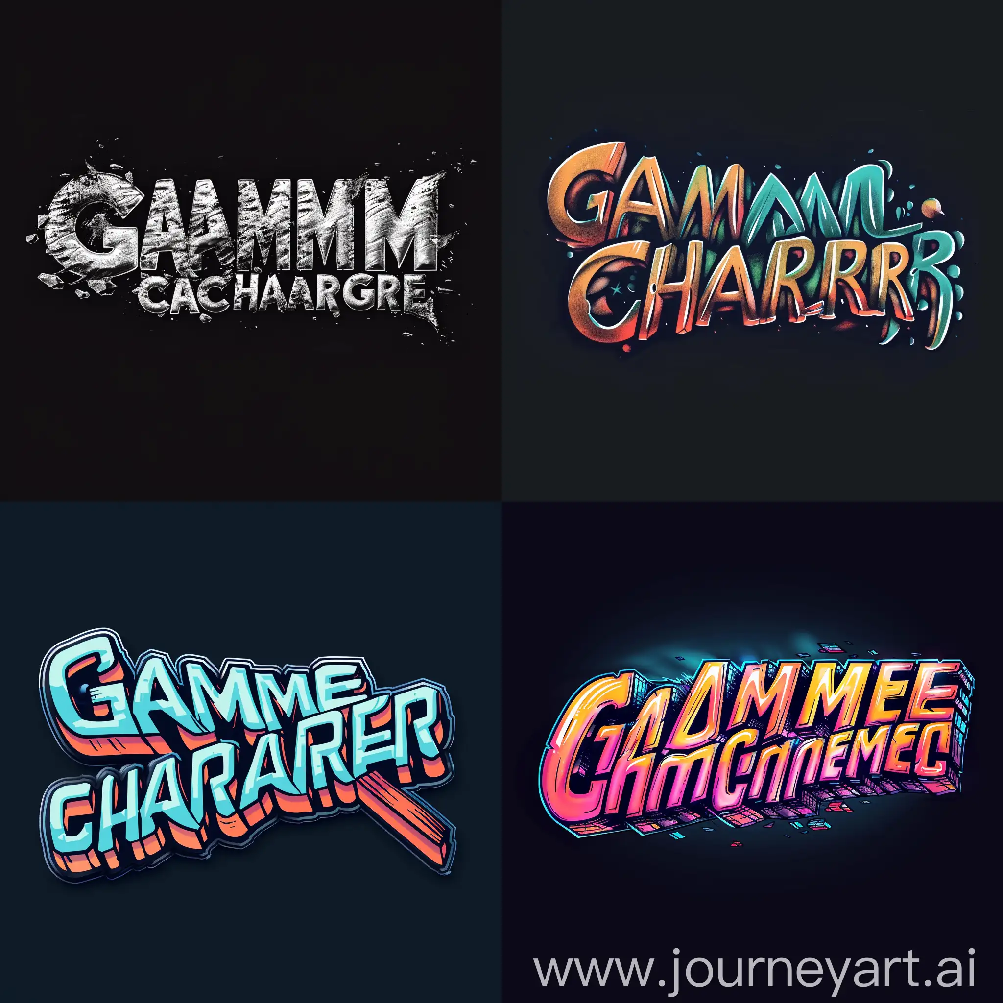 design a logo for "game changer". use the word "game changer" on it. use first letters of that too.