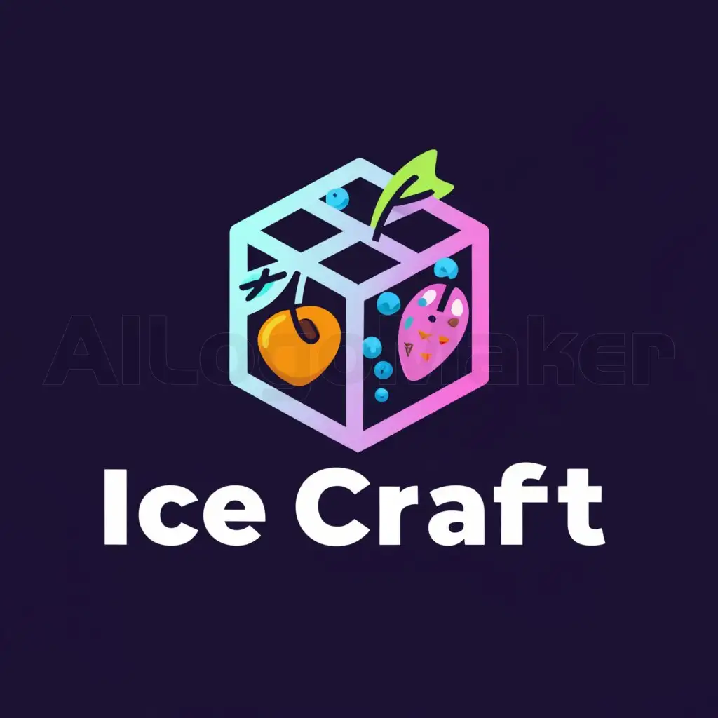 LOGO-Design-For-Ice-Craft-Minimalistic-Design-with-Ice-Fruits-and-Berries-Theme
