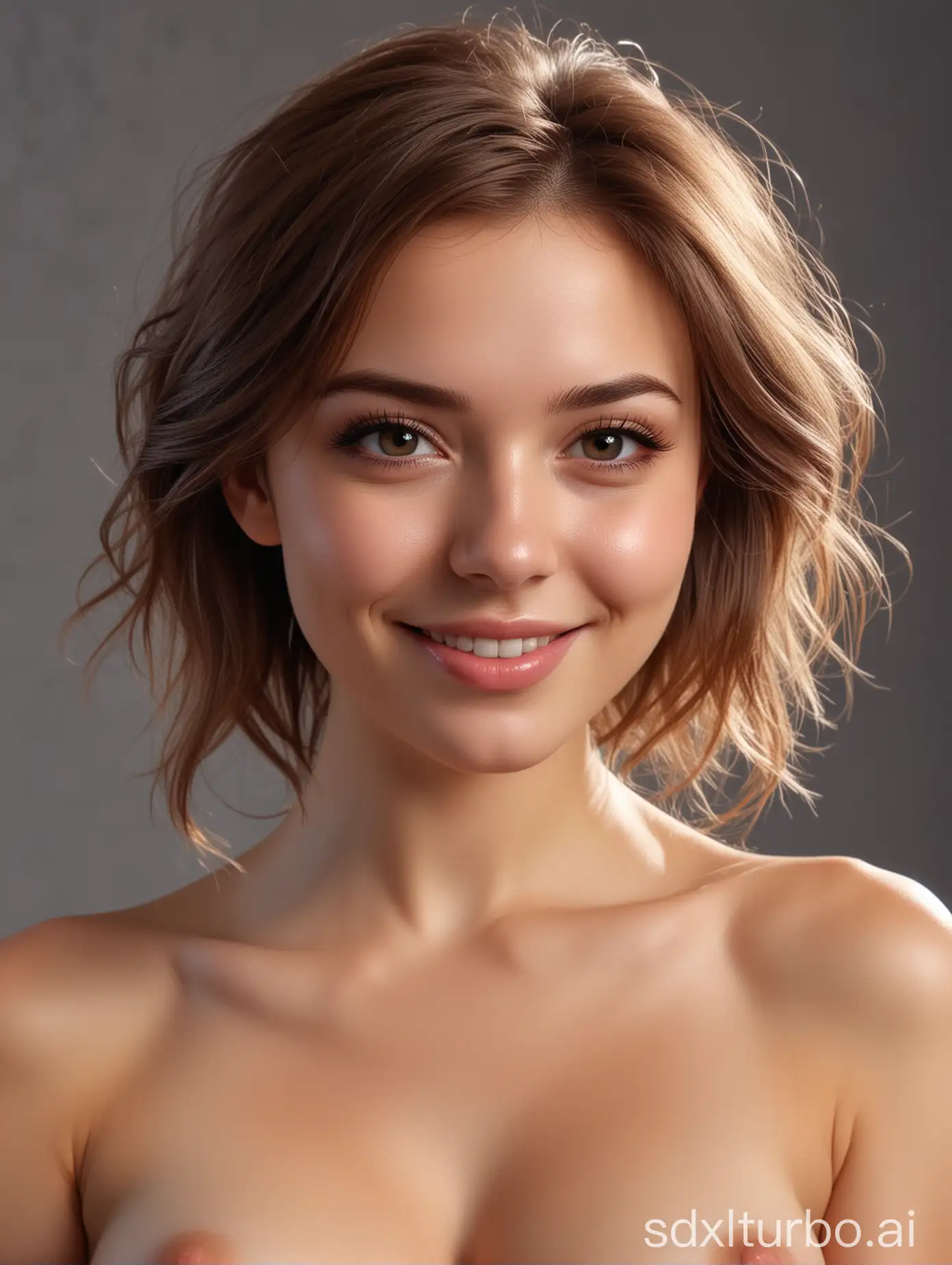 
the cutest girl posing for a erotic portrait, by Alexey Venetsianov, shutterstock, hyperrealism, elegant smiling pose, soft portrait shot 8 k, small breasts, tall thin beautiful goddess, stunning closeupheadshot, perfect symmetrical body, lacey, soft round features, cute complexion, cute elegant pose, bottom angle