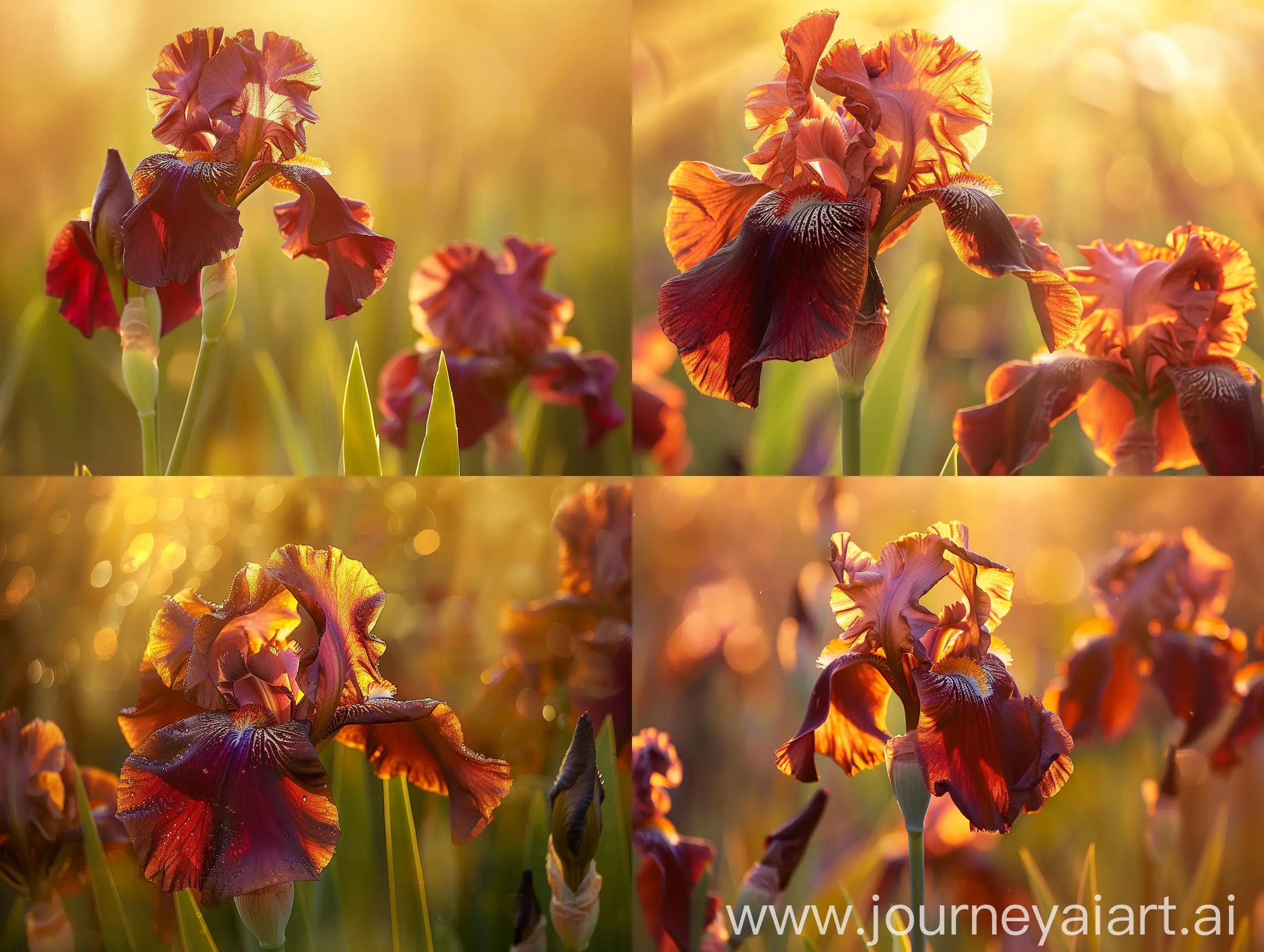 Captivating-Red-Ember-Iris-in-Warm-Sunlight