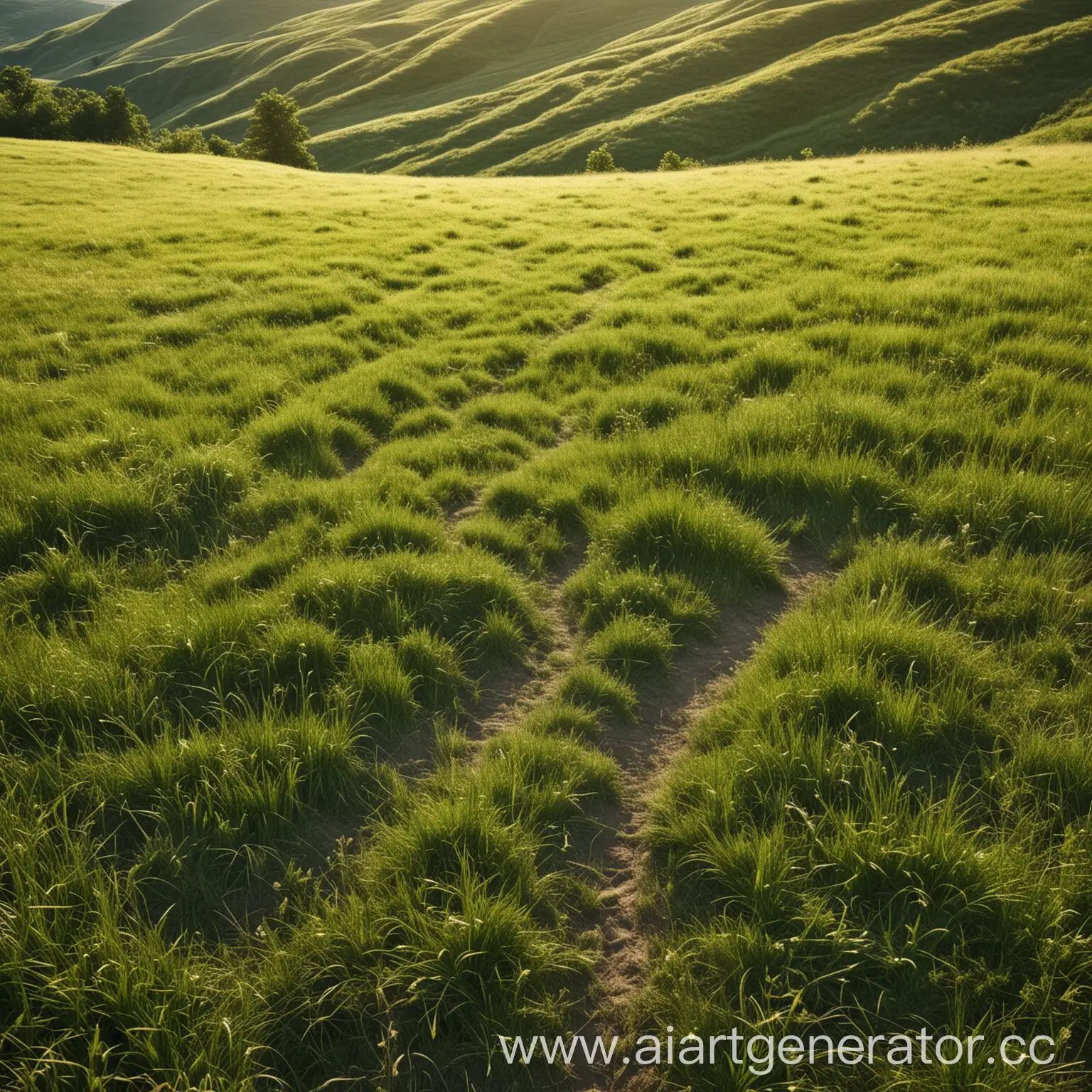 Realistic-Sunny-Hill-Grass-Photo-Inspiring-Landscape-View