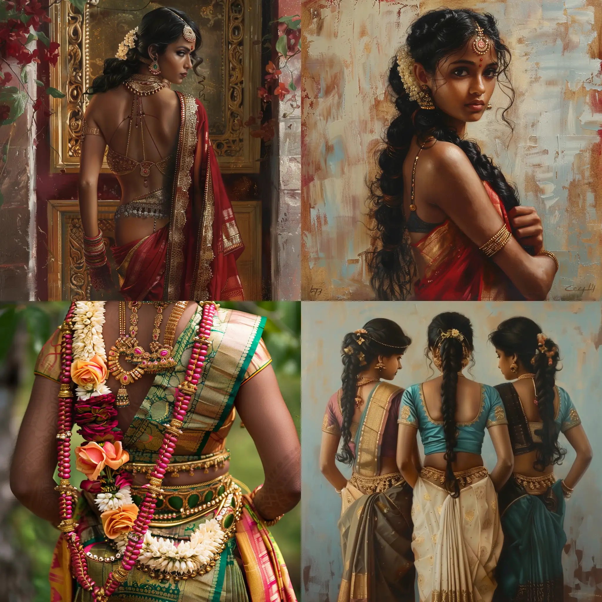 Traditional-Tamil-Girls-Wearing-Waist-V6-Art-Portrait
