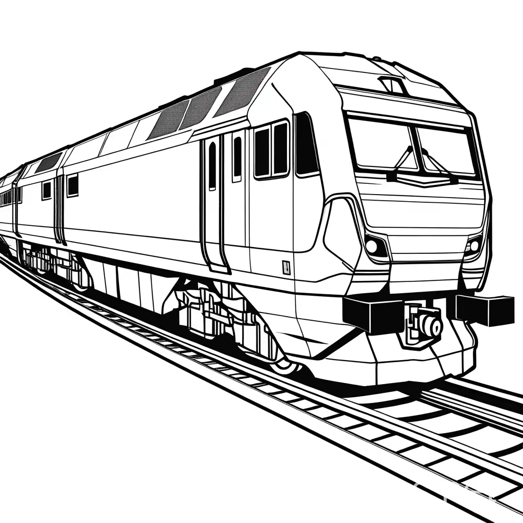 Siemens vectron, Coloring Page, black and white, line art, white background, Simplicity, Ample White Space. The background of the coloring page is plain white to make it easy for young children to color within the lines. The outlines of all the subjects are easy to distinguish, making it simple for kids to color without too much difficulty