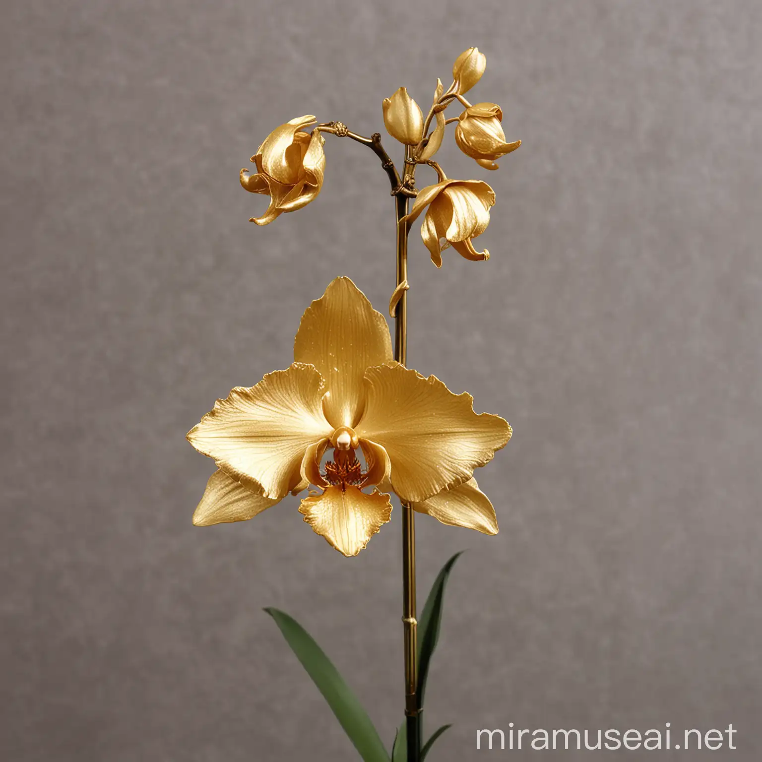 Vibrant Single Gold Orchid Flower