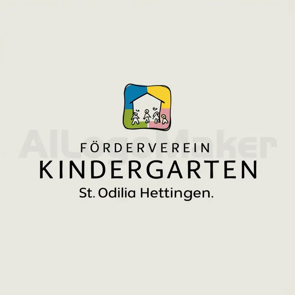 LOGO-Design-For-Frderverein-Kindergarten-St-Odilia-Hettingen-Minimalistic-Kindergarten-Symbol-on-Clear-Background