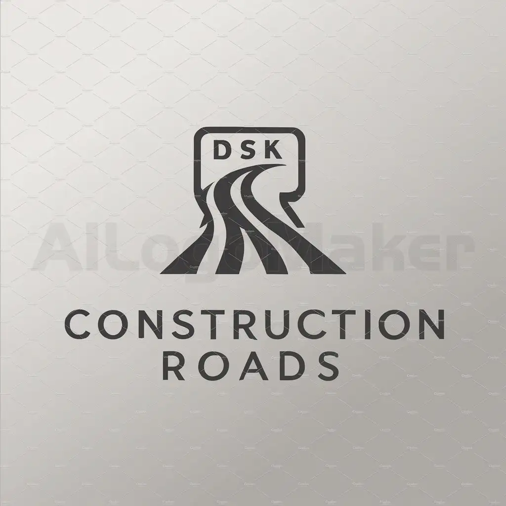 a logo design,with the text "construction ROADS", main symbol:DSK,Moderate,be used in Construction industry,clear background