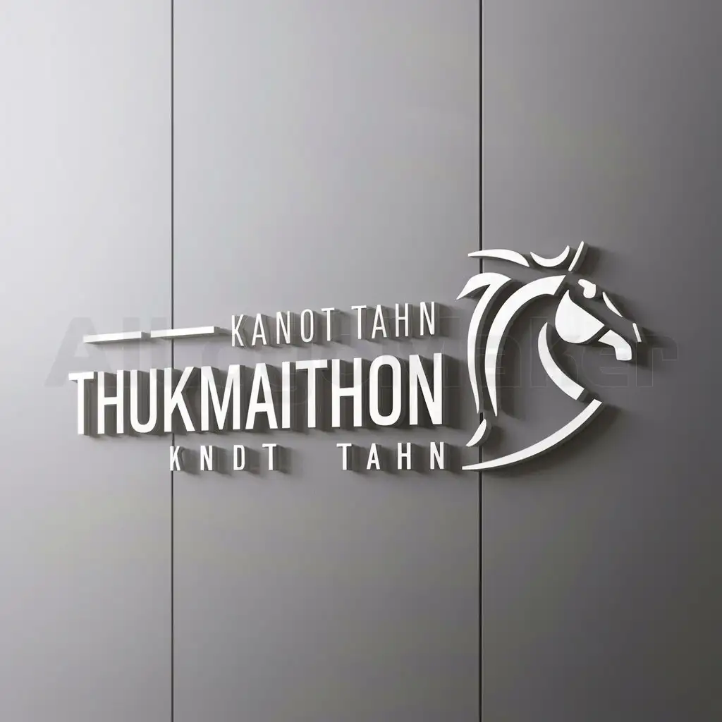 a logo design,with the text "Thukmaithon, kanot tahn", main symbol:horse,Moderate,clear background