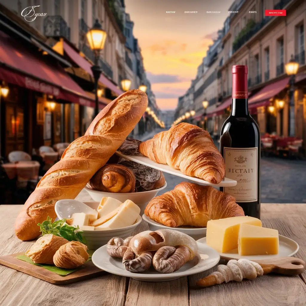 French Cuisine Website Background with No Text