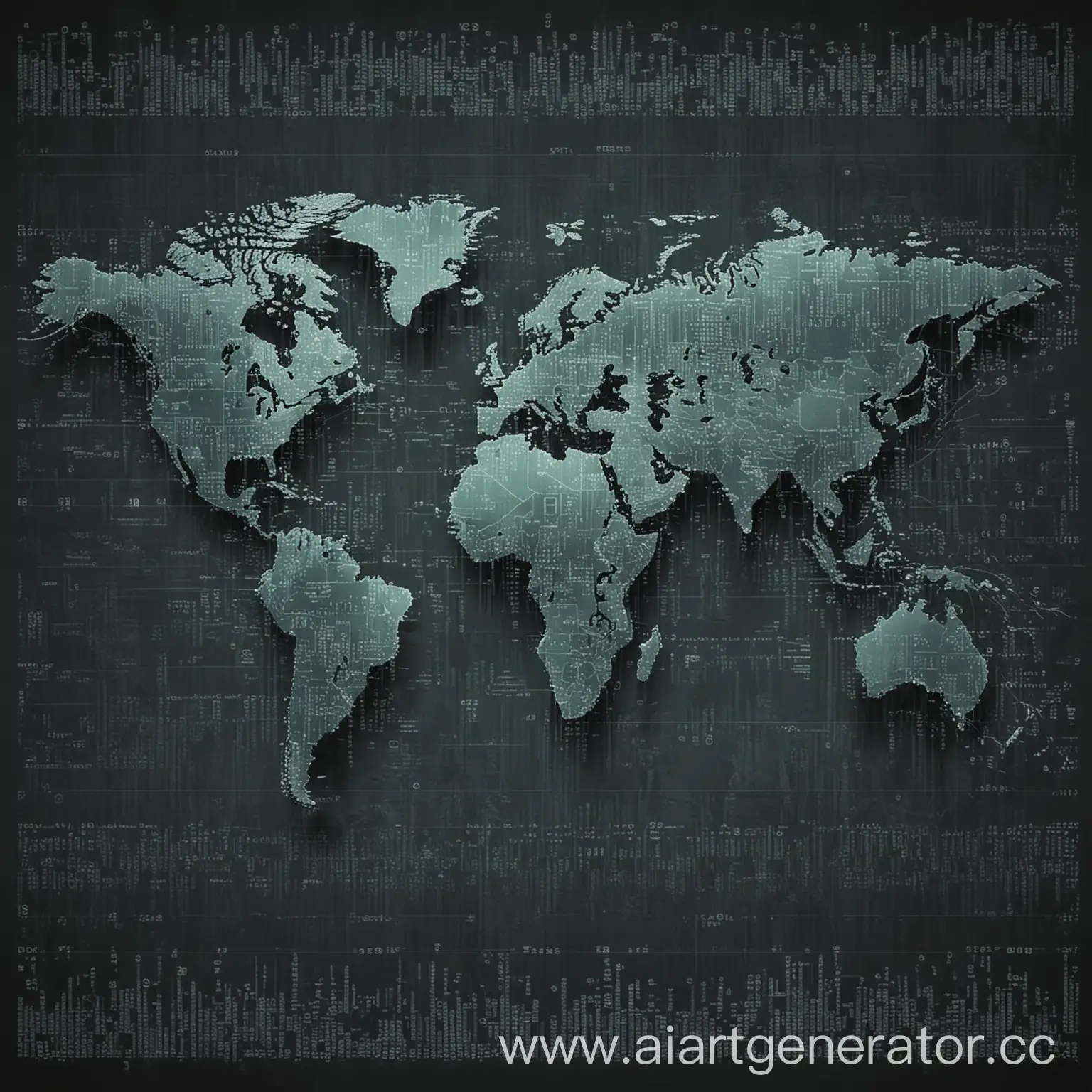 Global-Map-Visualization-in-Matrix-Style-for-Futuristic-Data-Analysis