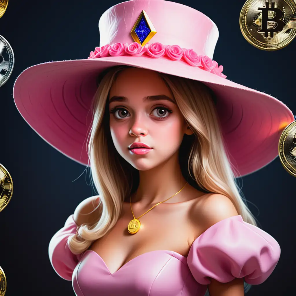 Princess-in-Hat-with-Cryptocurrency-MemeCoin