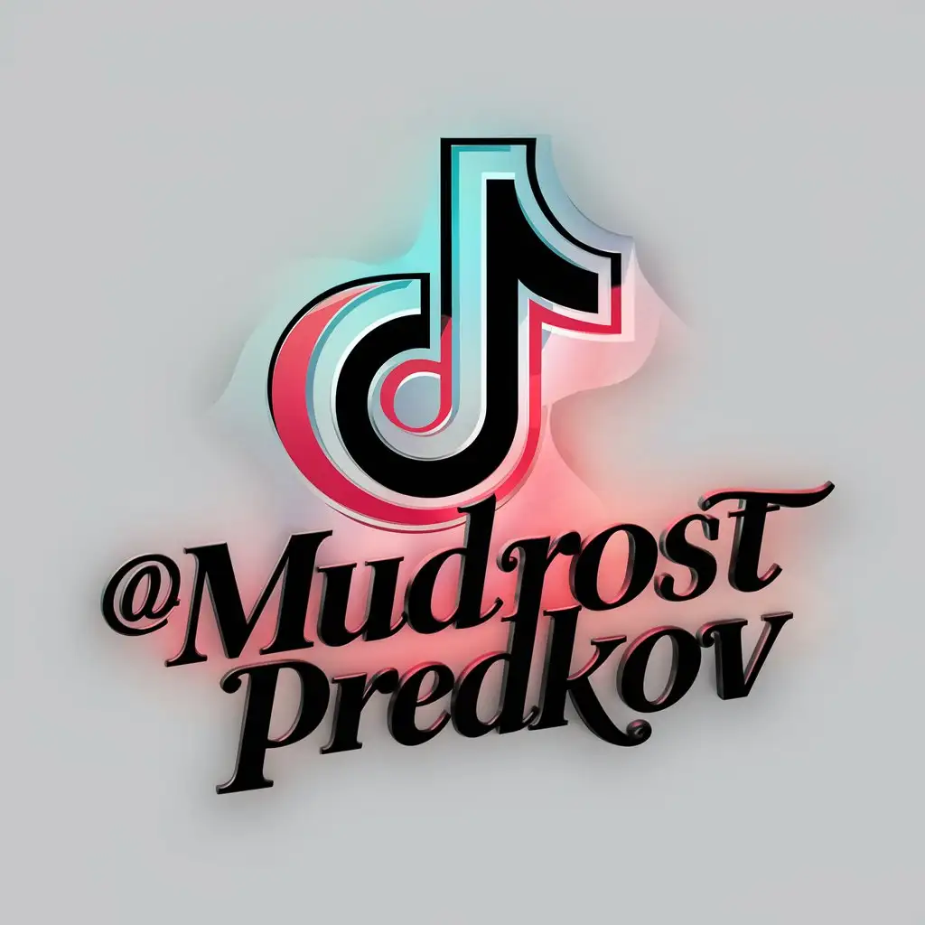 TikTok Logo Design with mudrostpredkov Inscription
