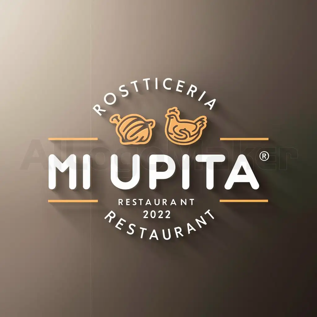 a logo design,with the text "rosticeria mi lupita", main symbol:roasted chicken and fried chicken,Moderate,be used in Restaurant industry,clear background