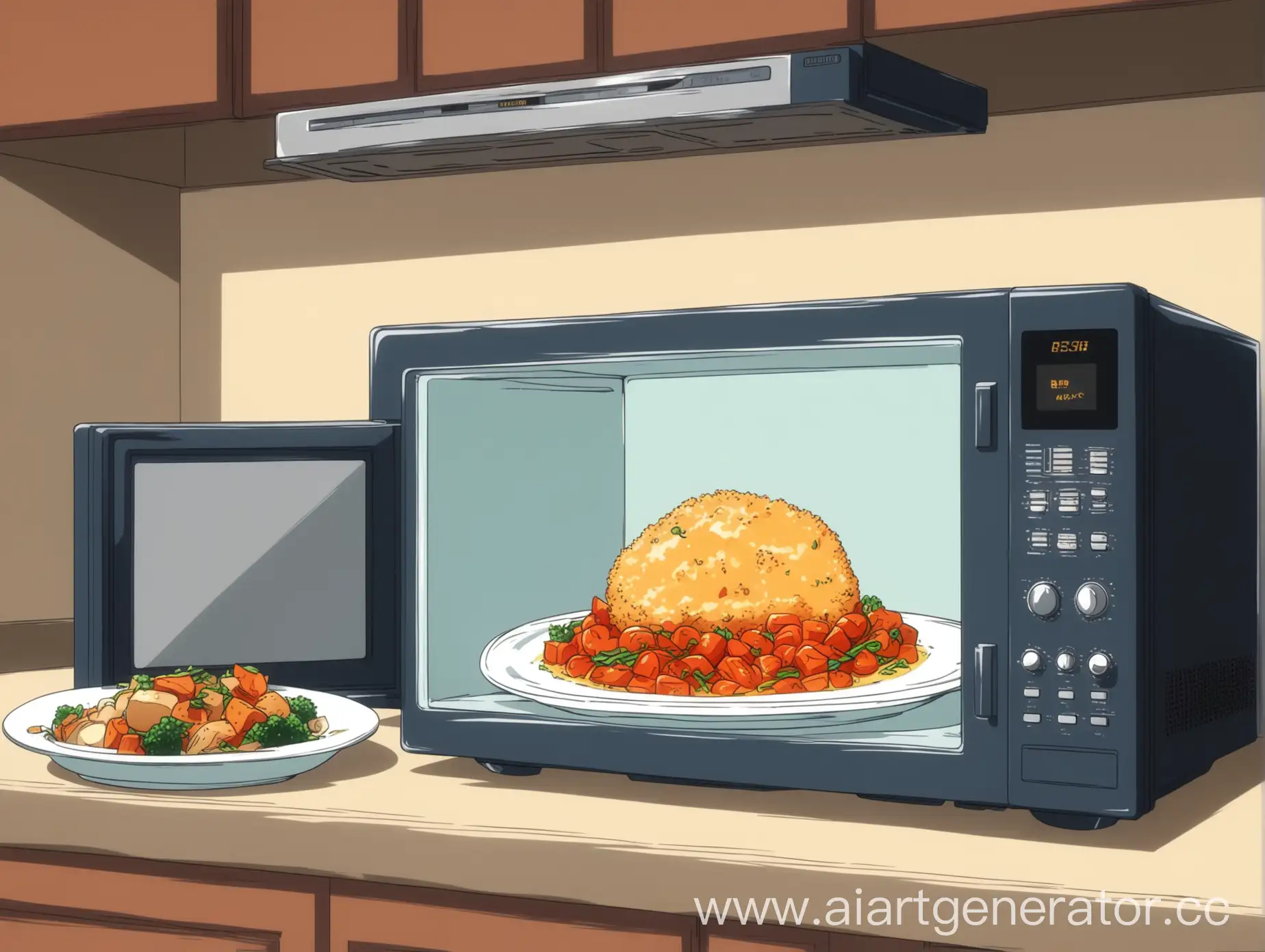 Anime-Microwave-Vibrant-Illustration-of-a-Futuristic-Kitchen-Appliance