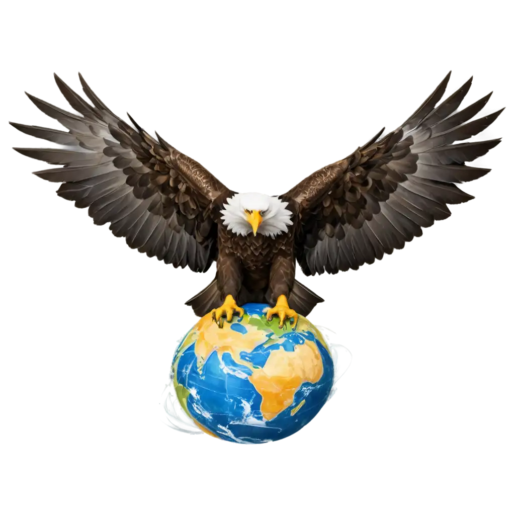 Eagle-Stepping-on-World-Logo-PNG-Image-Symbolizing-Global-Dominance-and-Unity