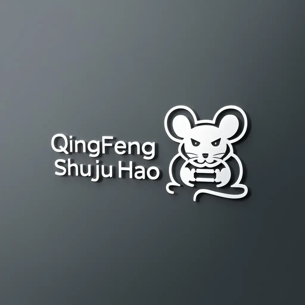 LOGO-Design-For-Qingfeng-Shuju-Hao-Elegant-Text-with-Mouse-Symbol-on-Clear-Background