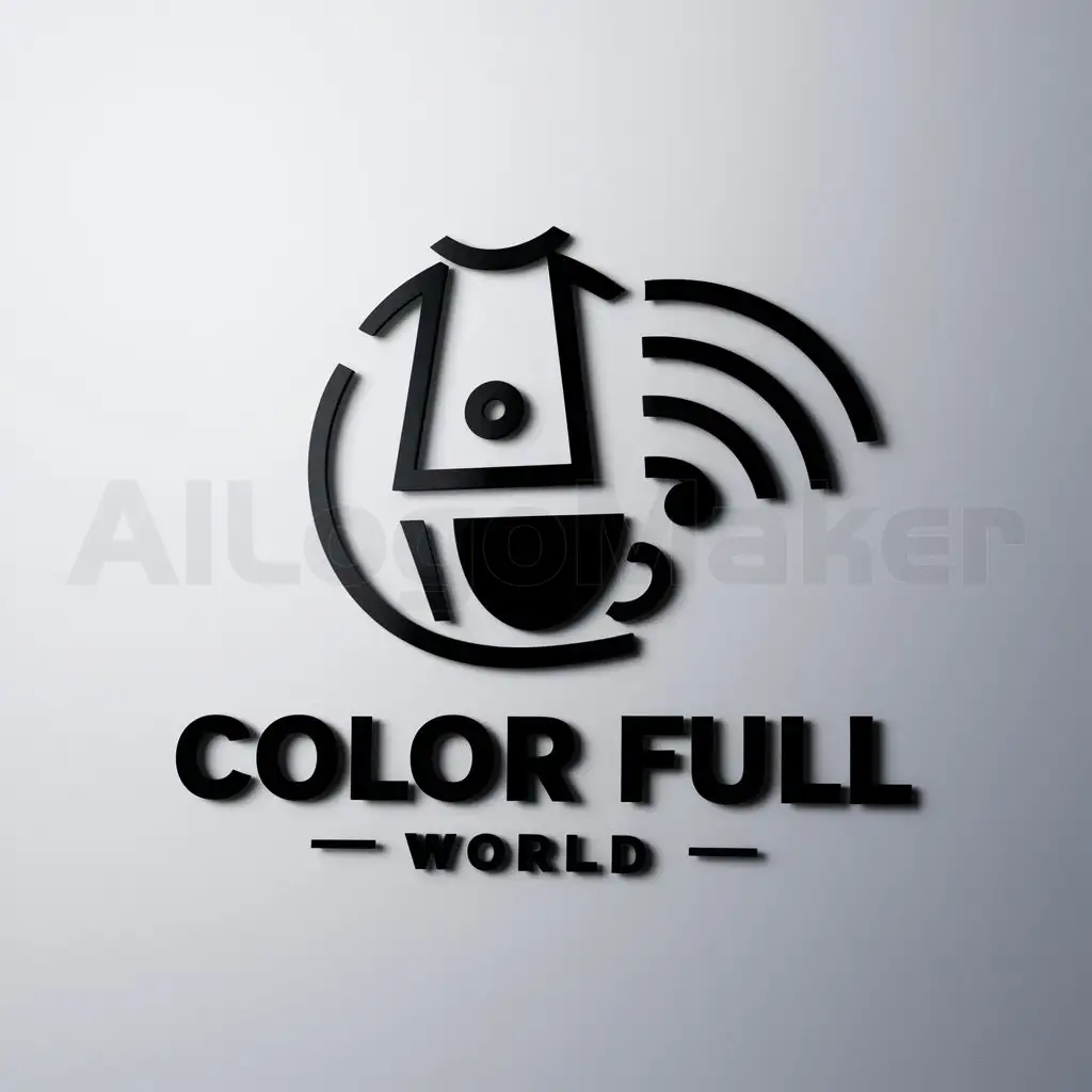 a logo design,with the text "Color Full World", main symbol:Kleidung, Tasse,Moderate,be used in Technology industry,clear background
